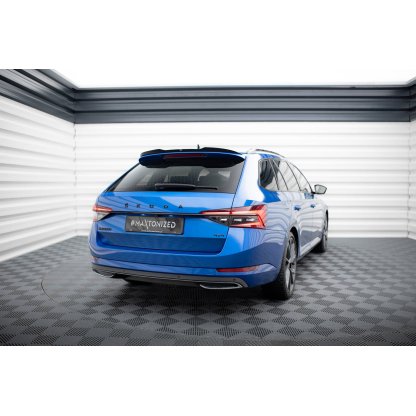 Maxton Design prodloužení spoileru pro Škoda Superb Mk3 FL, černý lesklý plast ABS, Sportline Combi