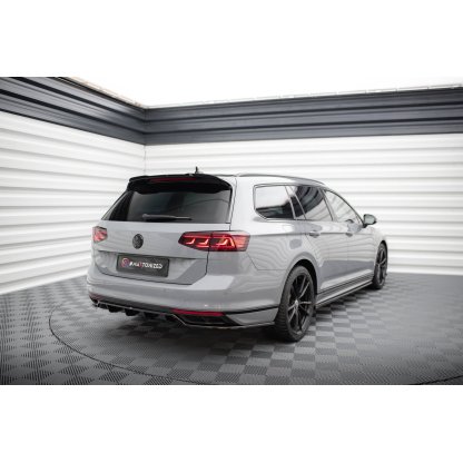 Maxton Design prodloužení spoileru pro Volkswagen Passat Mk8 (B8), černý lesklý plast ABS, R-Line