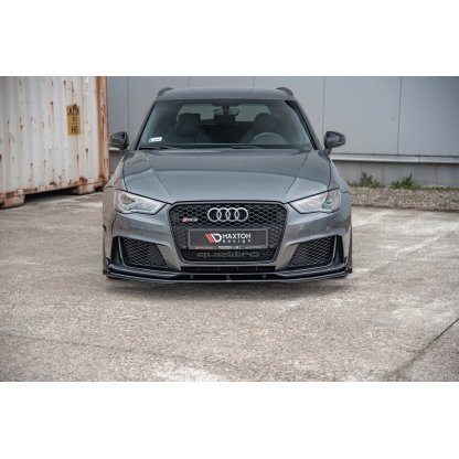 Maxton Design "Racing durability" spoiler pod přední nárazník s rohovými splittery pro Audi RS3 8V, plast ABS bez povrchové úpravy, Sportback