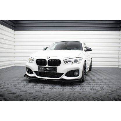 Maxton Design "Racing durability" spoiler pod přední nárazník ver.3 s křidélky pro BMW řada 1 F20- F21 Facelift, plast ABS bez povrchové úpravy