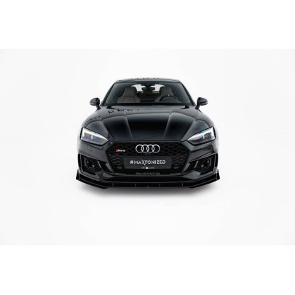 Maxton Design rohové spoilery pod přední nárazník pro Audi RS5 F5, plast ABS bez povrchové úpravy, Coupe / Sportback