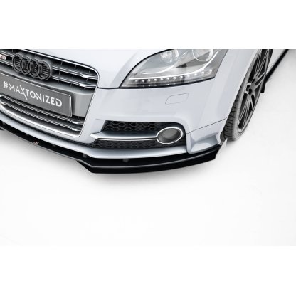 Maxton Design rohové spoilery pod přední nárazník pro Audi TT 8J, plast ABS bez povrchové úpravy, S-Line