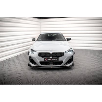 Maxton Design rohové spoilery pod přední nárazník pro BMW řada 2 G42 M240i, G42 M-Pack, černý lesklý plast ABS