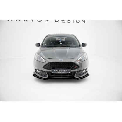 Maxton Design rohové spoilery pod přední nárazník pro Ford Focus ST Mk3 Facelift, plast ABS bez povrchové úpravy