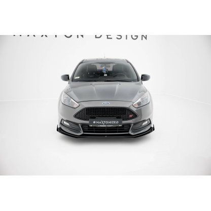 Maxton Design rohové spoilery pod přední nárazník pro Ford Focus ST Mk3 Facelift, plast ABS bez povrchové úpravy