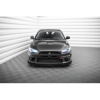 Maxton Design rohové spoilery pod přední nárazník pro Mitsubishi Lancer Evo Mk10, plast ABS bez povrchové úpravy
