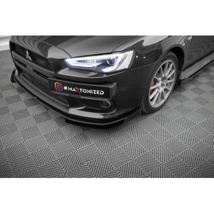Maxton Design rohové spoilery pod přední nárazník pro Mitsubishi Lancer Evo Mk10, plast ABS bez povrchové úpravy