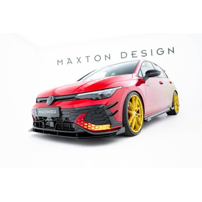 Maxton Design rohové spoilery pod přední nárazník pro Volkswagen Golf GTI Mk8 Facelift, plast ABS bez povrchové úpravy, Clubsport