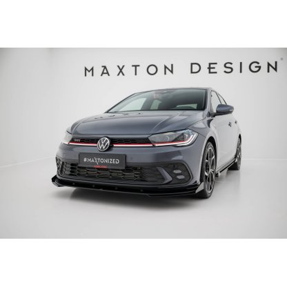 Maxton Design rohové spoilery pod přední nárazník pro Volkswagen Polo GTI Mk6 Facelift, plast ABS bez povrchové úpravy