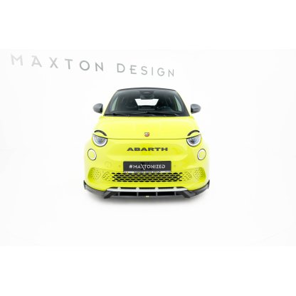 Maxton Design spoiler pod přední nárazník pro Abarth 500E, černý lesklý plast ABS