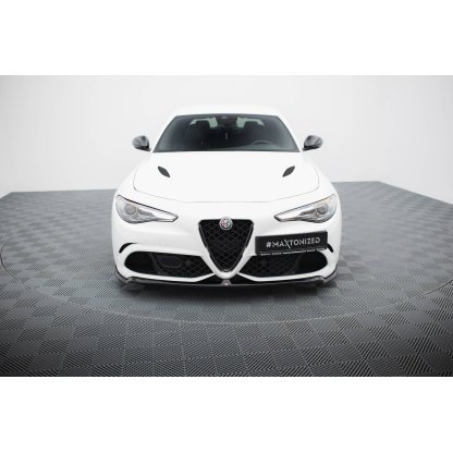 Maxton Design spoiler pod přední nárazník pro Alfa Romeo Giulia Qaudrifoglio, černý lesklý plast ABS
