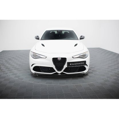 Maxton Design spoiler pod přední nárazník pro Alfa Romeo Giulia Qaudrifoglio, černý lesklý plast ABS