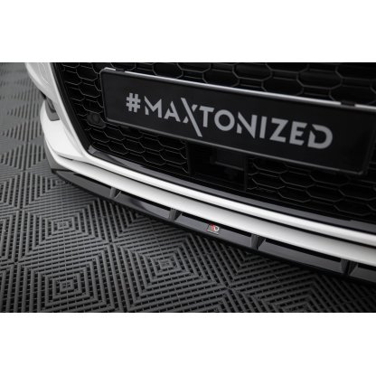 Maxton Design spoiler pod přední nárazník pro Audi A3 8V FL, černý lesklý plast ABS, Sedan
