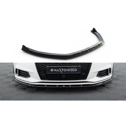 Maxton Design spoiler pod přední nárazník pro Audi A3 8V FL, černý lesklý plast ABS, Sedan