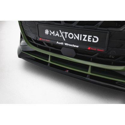 Maxton Design spoiler pod přední nárazník pro Audi A3 8Y Facelift, černý lesklý plast ABS, S-Line / S-Line Sedan