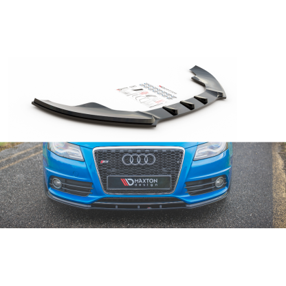 Maxton Design spoiler pod přední nárazník pro Audi A4 B8, černý lesklý plast ABS, S-Line