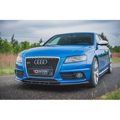 Maxton Design spoiler pod přední nárazník pro Audi A4 B8, černý lesklý plast ABS, S-Line