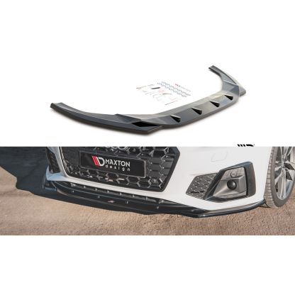 Maxton Design spoiler pod přední nárazník pro Audi A5 F5 FL, černý lesklý plast ABS, S-Line