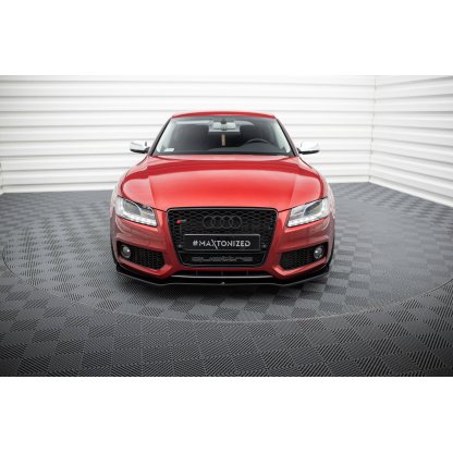 Maxton Design spoiler pod přední nárazník pro Audi A5, S5 8T, černý lesklý plast ABS