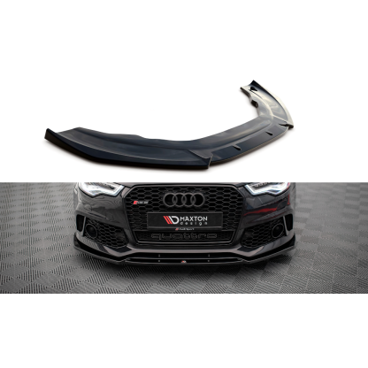 Maxton Design spoiler pod přední nárazník pro Audi A6 C7, černý lesklý plast ABS, vzhled RS6