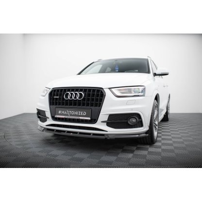 Maxton Design spoiler pod přední nárazník pro Audi Q3 8U, černý lesklý plast ABS, S-Line