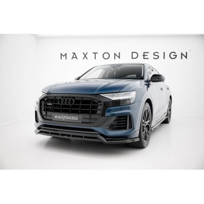 Maxton Design spoiler pod přední nárazník pro Audi Q8 Mk 1, černý lesklý plast ABS