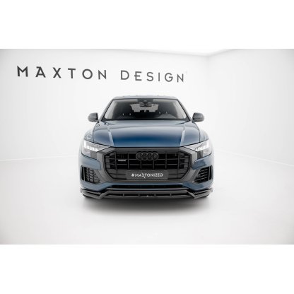 Maxton Design spoiler pod přední nárazník pro Audi Q8 Mk 1, černý lesklý plast ABS