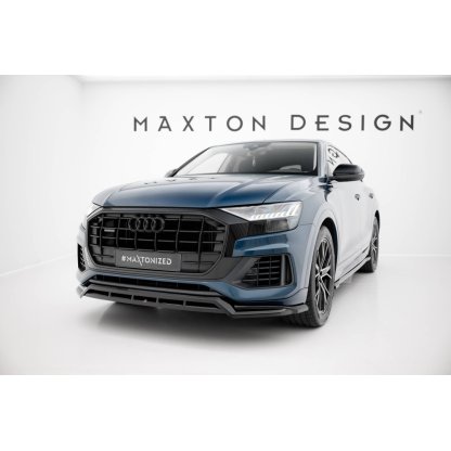 Maxton Design spoiler pod přední nárazník pro Audi Q8 Mk 1, černý lesklý plast ABS