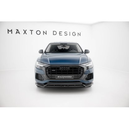 Maxton Design spoiler pod přední nárazník pro Audi Q8 Mk 1, černý lesklý plast ABS
