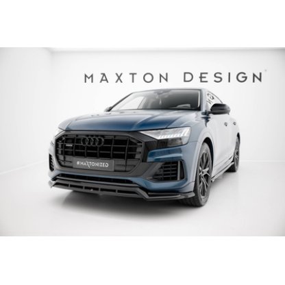 Maxton Design spoiler pod přední nárazník pro Audi Q8 Mk 1, černý lesklý plast ABS