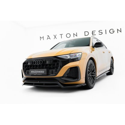 Maxton Design spoiler pod přední nárazník pro Audi Q8 Mk 1 FL, černý lesklý plast ABS