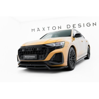 Maxton Design spoiler pod přední nárazník pro Audi Q8 Mk 1 FL, černý lesklý plast ABS