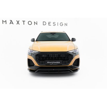 Maxton Design spoiler pod přední nárazník pro Audi Q8 Mk 1 FL, černý lesklý plast ABS