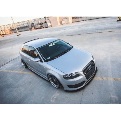 Maxton Design spoiler pod přední nárazník pro Audi S3 8P, černý lesklý plast ABS
