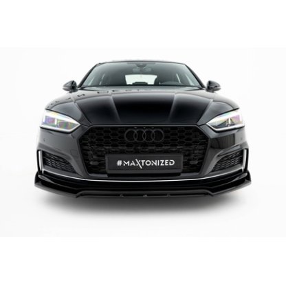 Maxton Design spoiler pod přední nárazník pro Audi S5 F5, černý lesklý plast ABS, Coupe / Sportback
