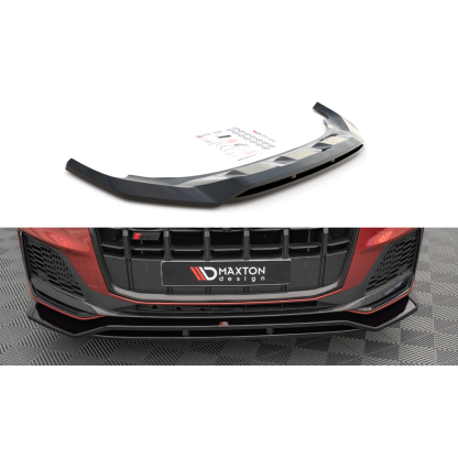 Maxton Design spoiler pod přední nárazník pro Audi SQ7 Mk2 Facelift, černý lesklý plast ABS