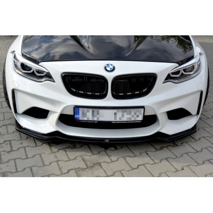 Maxton Design spoiler pod přední nárazník pro BMW M2 F87, černý lesklý plast ABS