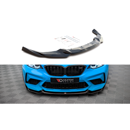 Maxton Design spoiler pod přední nárazník pro BMW M2 F87, černý lesklý plast ABS, pro verzi Competition