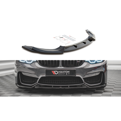 Maxton Design spoiler pod přední nárazník pro BMW M4 F82, černý lesklý plast ABS