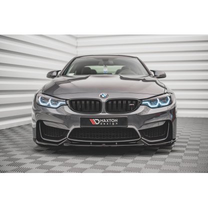 Maxton Design spoiler pod přední nárazník pro BMW M4 F82, černý lesklý plast ABS