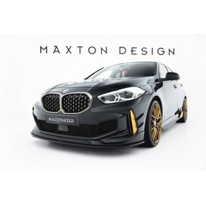 Maxton Design spoiler pod přední nárazník pro BMW řada 1 F40, černý lesklý plast ABS, M135i M-Performance