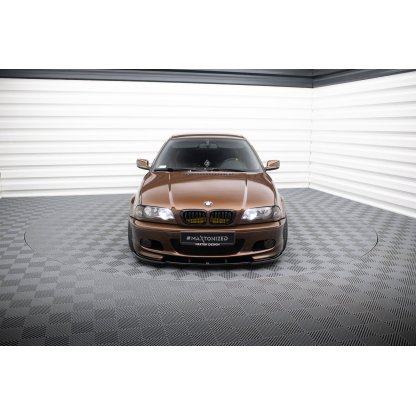 Maxton Design spoiler pod přední nárazník pro BMW řada 3 E46, černý lesklý plast ABS, Coupe Mpack