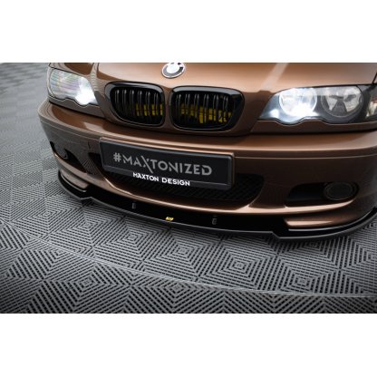 Maxton Design spoiler pod přední nárazník pro BMW řada 3 E46, černý lesklý plast ABS, Coupe Mpack
