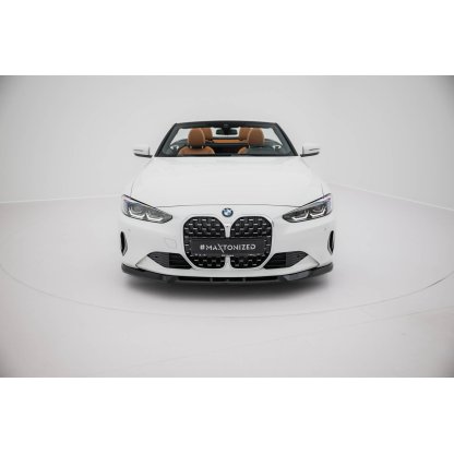 Maxton Design spoiler pod přední nárazník pro BMW řada 4 G22, G22 Facelift, G23, G23 Facelift, černý lesklý plast ABS, Coupe / Cabrio