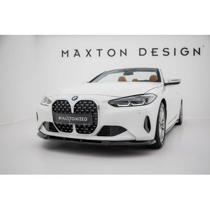 Maxton Design spoiler pod přední nárazník pro BMW řada 4 G22, G22 Facelift, G23, G23 Facelift, černý lesklý plast ABS, Coupe / Cabrio