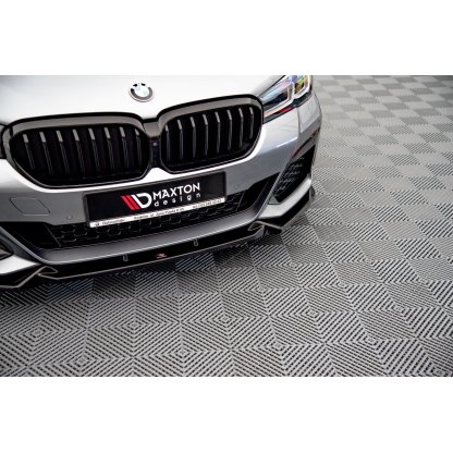 Maxton Design spoiler pod přední nárazník pro BMW řada 5 G30 FL, černý lesklý plast ABS, M-pack
