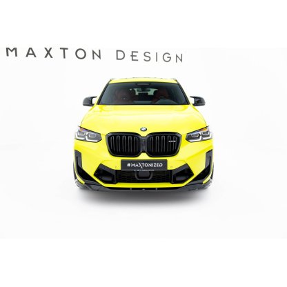 Maxton Design spoiler pod přední nárazník pro BMW X4 M F98 Facelift, černý lesklý plast ABS