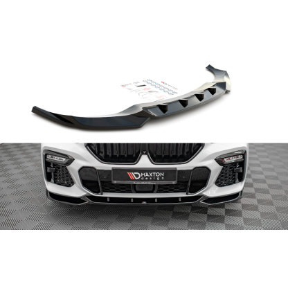 Maxton Design spoiler pod přední nárazník pro BMW X6 G06 /M-Pack, černý lesklý plast ABS