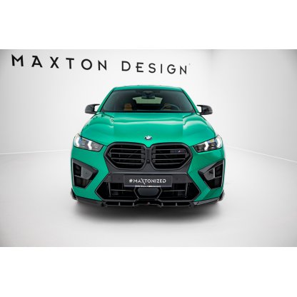Maxton Design spoiler pod přední nárazník pro BMW X6 M F96 Facelift, černý lesklý plast ABS