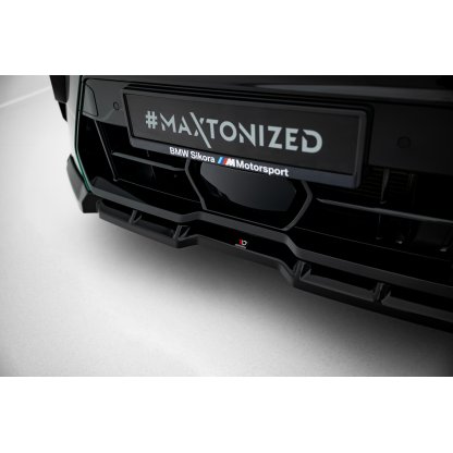 Maxton Design spoiler pod přední nárazník pro BMW X6 M F96 Facelift, černý lesklý plast ABS